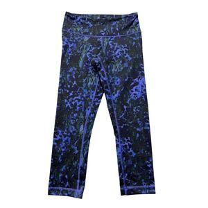 Lululemon Capri Leggings Womens 4 Blue Camo Print Yoga Running Stretch
